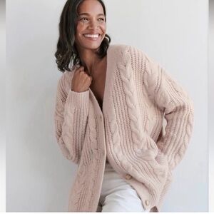 Jenni Kayne Blush Cable Knit Cardigan